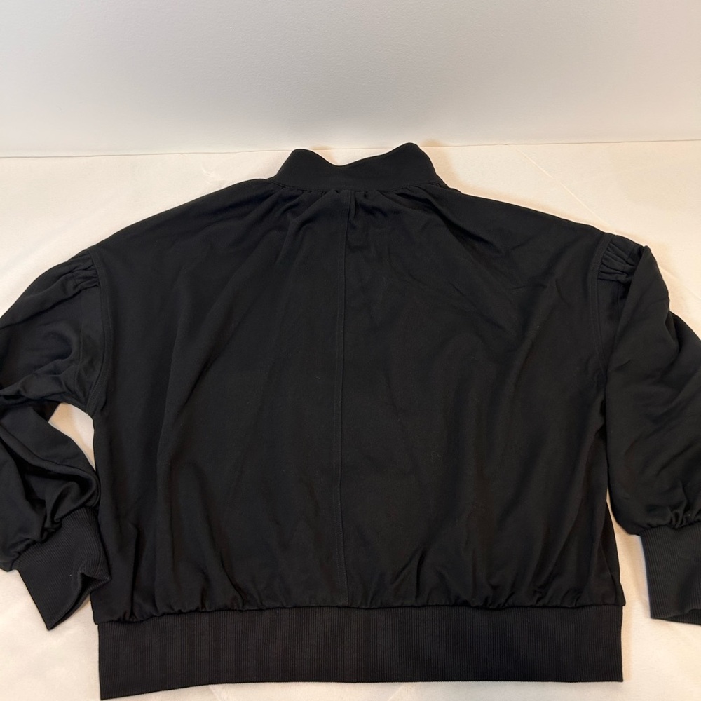 CAbi Black High-Collar Balloon Puff Sleeve Full Zip Jacket Women’s Size Small - Picture 9 of 9